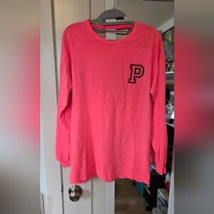 PINK Victoria's Secret Bright Pink Long Sleeve Tee